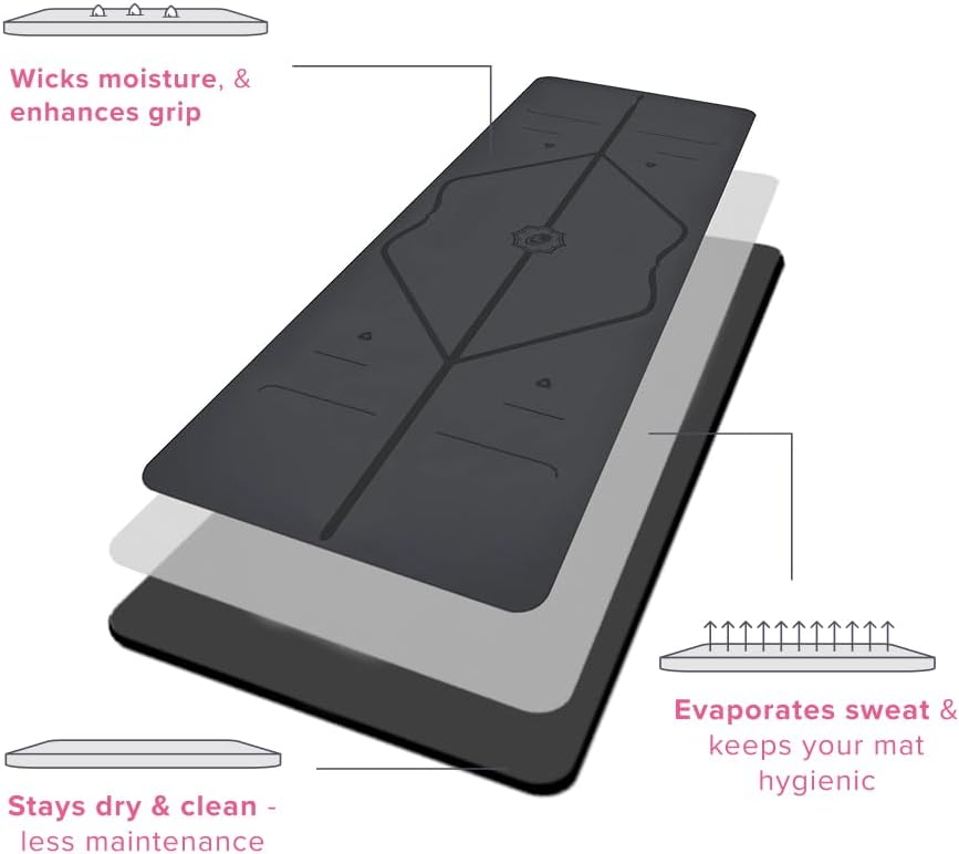Liforme Original Yoga Mat – Free Yoga Bag Included - Patented Alignment System, Warrior-like Grip, Non-slip, Eco-friendly, sweat-resistant, long, wide, 4.2mm thick mat for comfort - Image 9