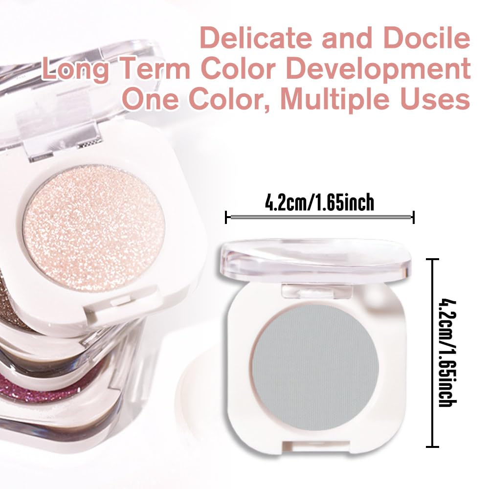 Dusty Grey Single Matte Eyeshadow Makeup, Neutral Powde Eye Shadow for Older Women, Smoky Gray Grey Matte Singles Eyeshadow Palette Pigmented Waterproof,Girls Monochrome Eyeshadows Gift 28 - Image 5