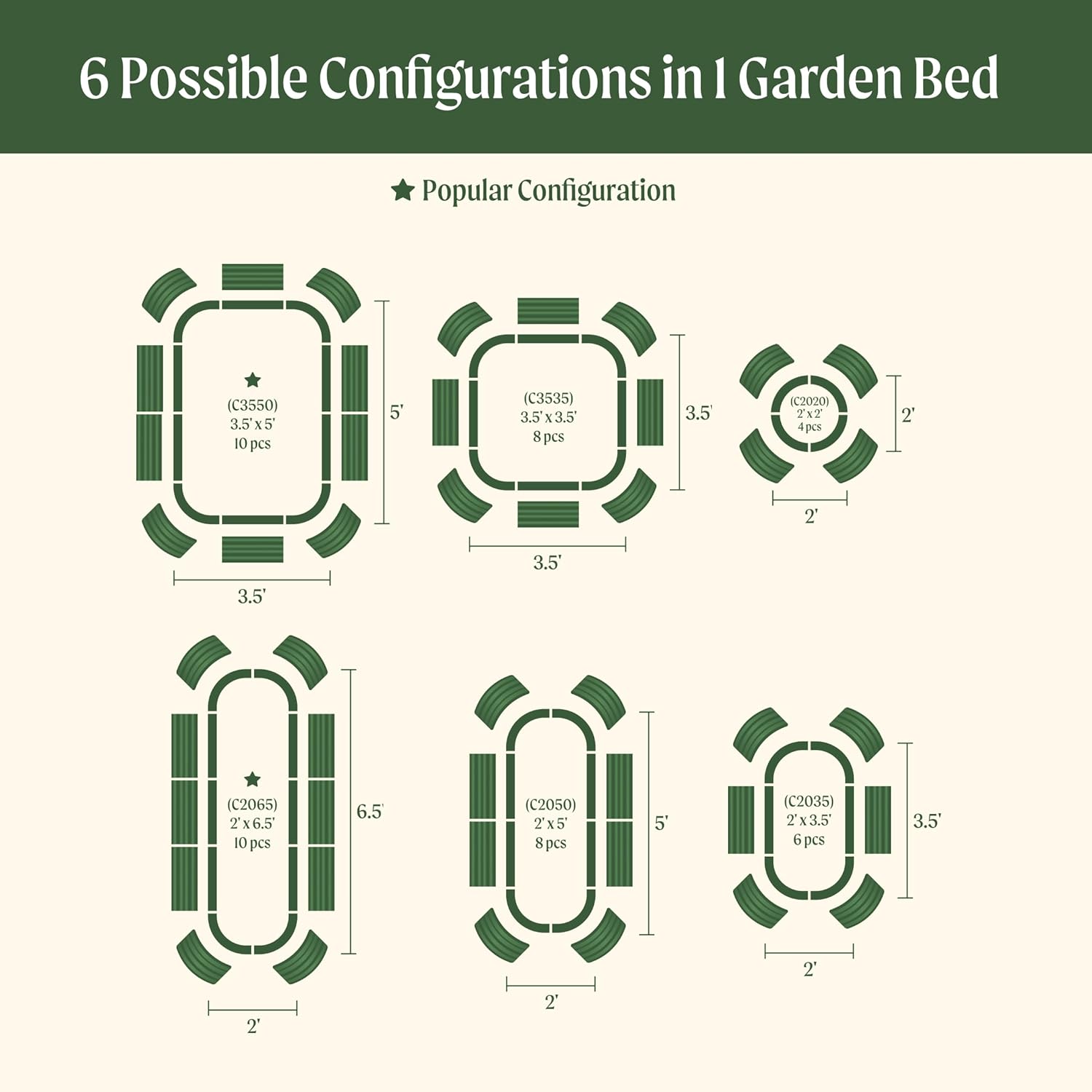 Vego garden Raised Garden Bed Kits, 17" Tall 6 in 1 Modular Metal Raised Planter Bed for Vegetables Flowers Patio Ground Planter Box-Olive Green - Image 3