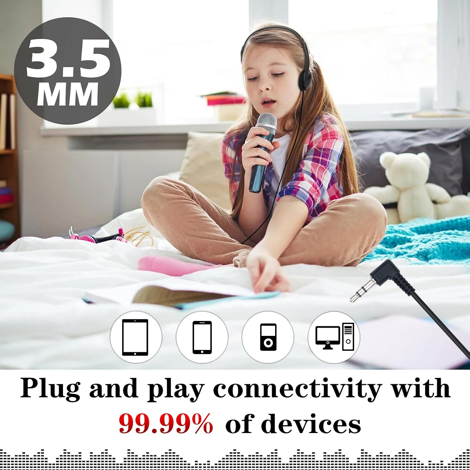 30 Pack Class Set Headphones for Kids Students School Classroom Headphones Bulk Earphones Adjustable with 3.5 mm Jack for Library Children Adults (Black Color) - Image 6