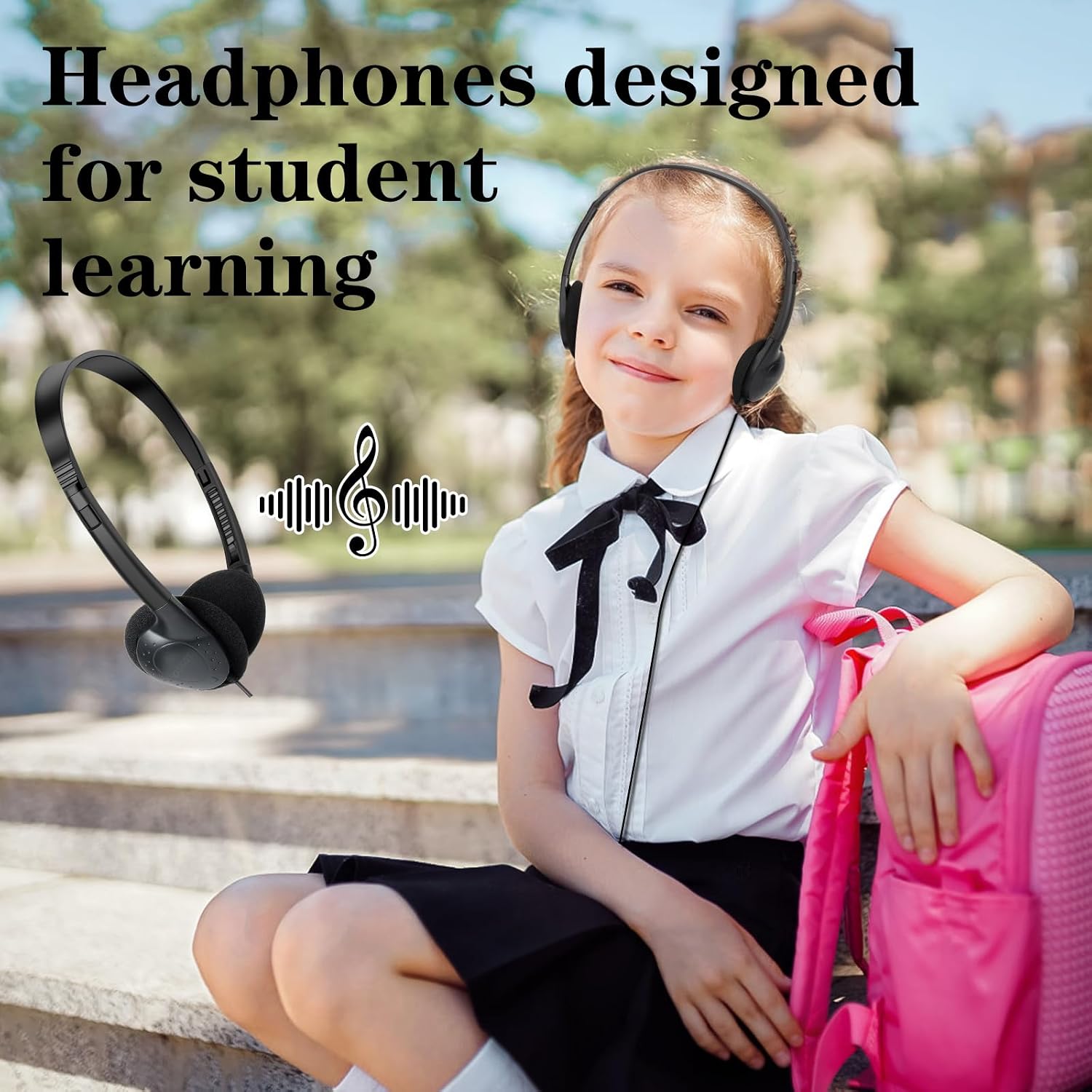 30 Pack Class Set Headphones for Kids Students School Classroom Headphones Bulk Earphones Adjustable with 3.5 mm Jack for Library Children Adults (Black Color) - Image 7