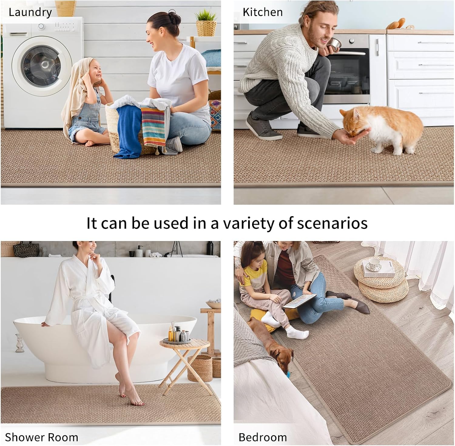 YDKGL Kitchen Rugs and Mats Non Slip Washable, Absorbent Runner Rugs for Kitchen, Front of Sink, Kitchen Mats for Floor,Easy to Clean and Maintain Kitchen Floor mat(Brown, 17"x30") - Image 8