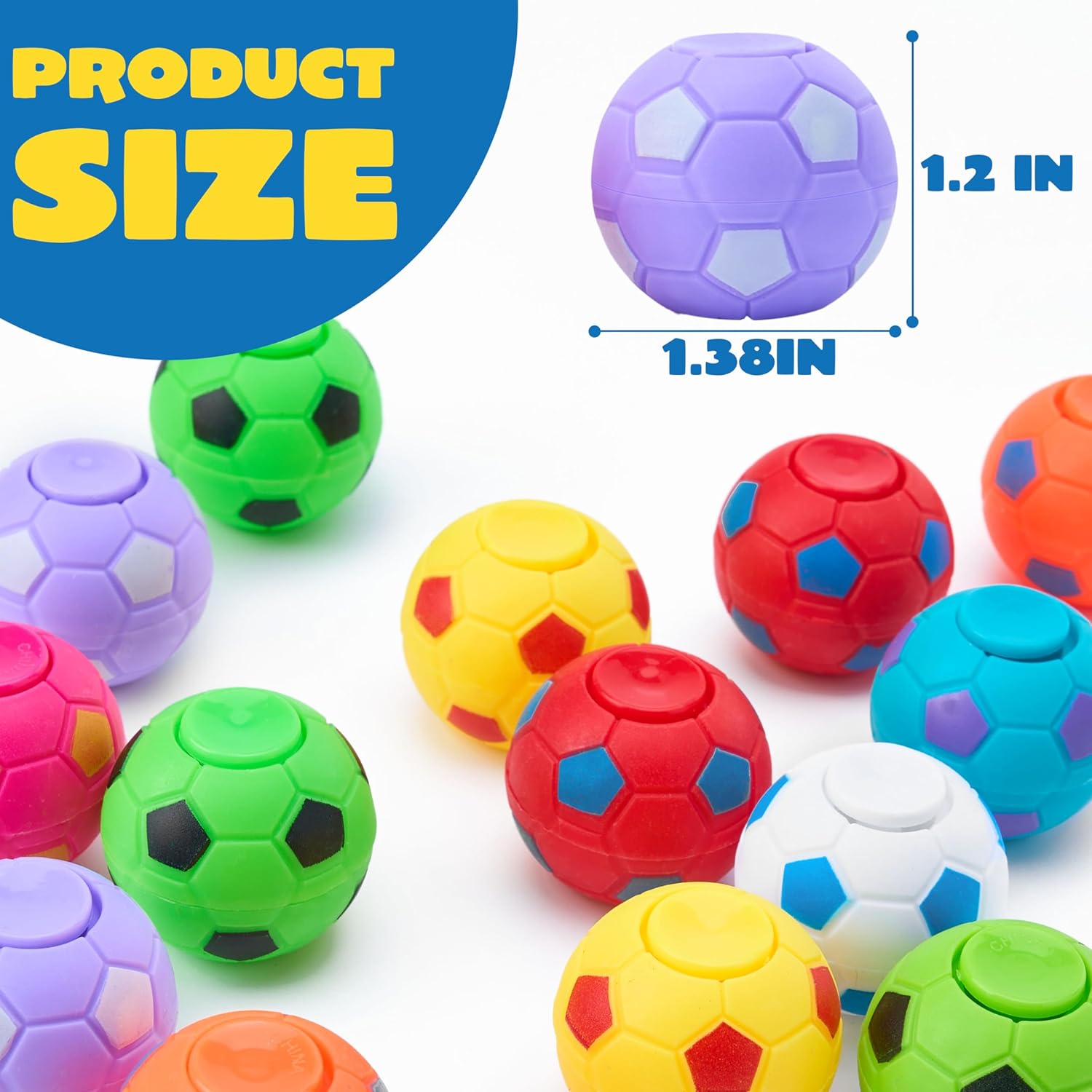 JOYIN 36 Pack Soccer Fidget Spinners for Kids, Goodie Bag Stuffers for Birthday Party, Soccer Party Favors, Fidget Toys Bulk, Stress Balls, Treasure Box for Classroom - Image 7
