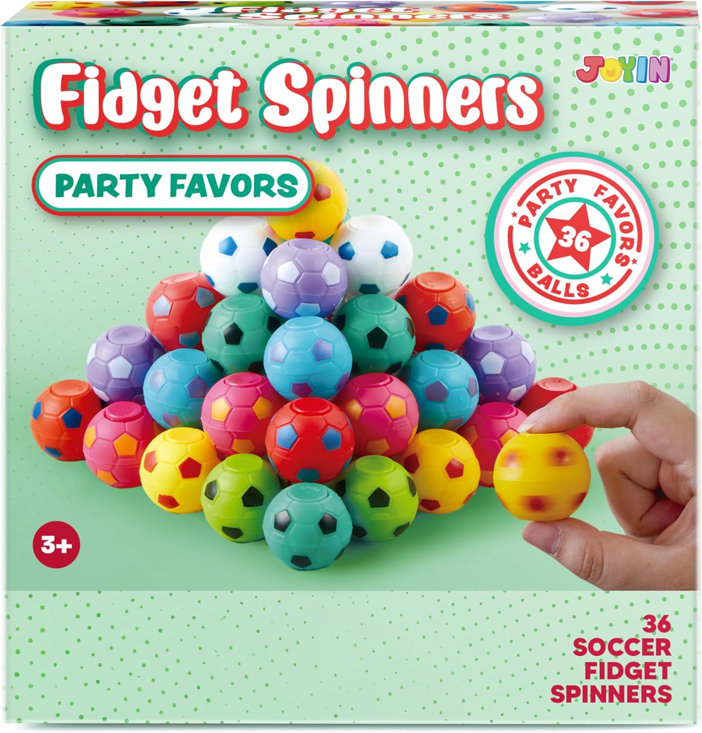 JOYIN 36 Pack Soccer Fidget Spinners for Kids, Goodie Bag Stuffers for Birthday Party, Soccer Party Favors, Fidget Toys Bulk, Stress Balls, Treasure Box for Classroom - Image 8