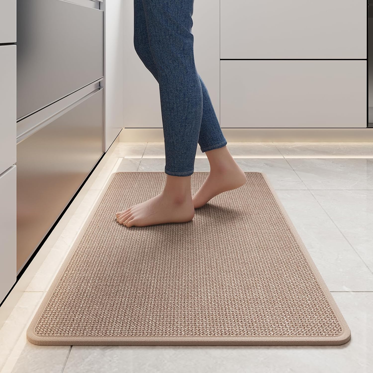 YDKGL Kitchen Rugs and Mats Non Slip Washable, Absorbent Runner Rugs for Kitchen, Front of Sink, Kitchen Mats for Floor,Easy to Clean and Maintain Kitchen Floor mat(Brown, 17"x30")