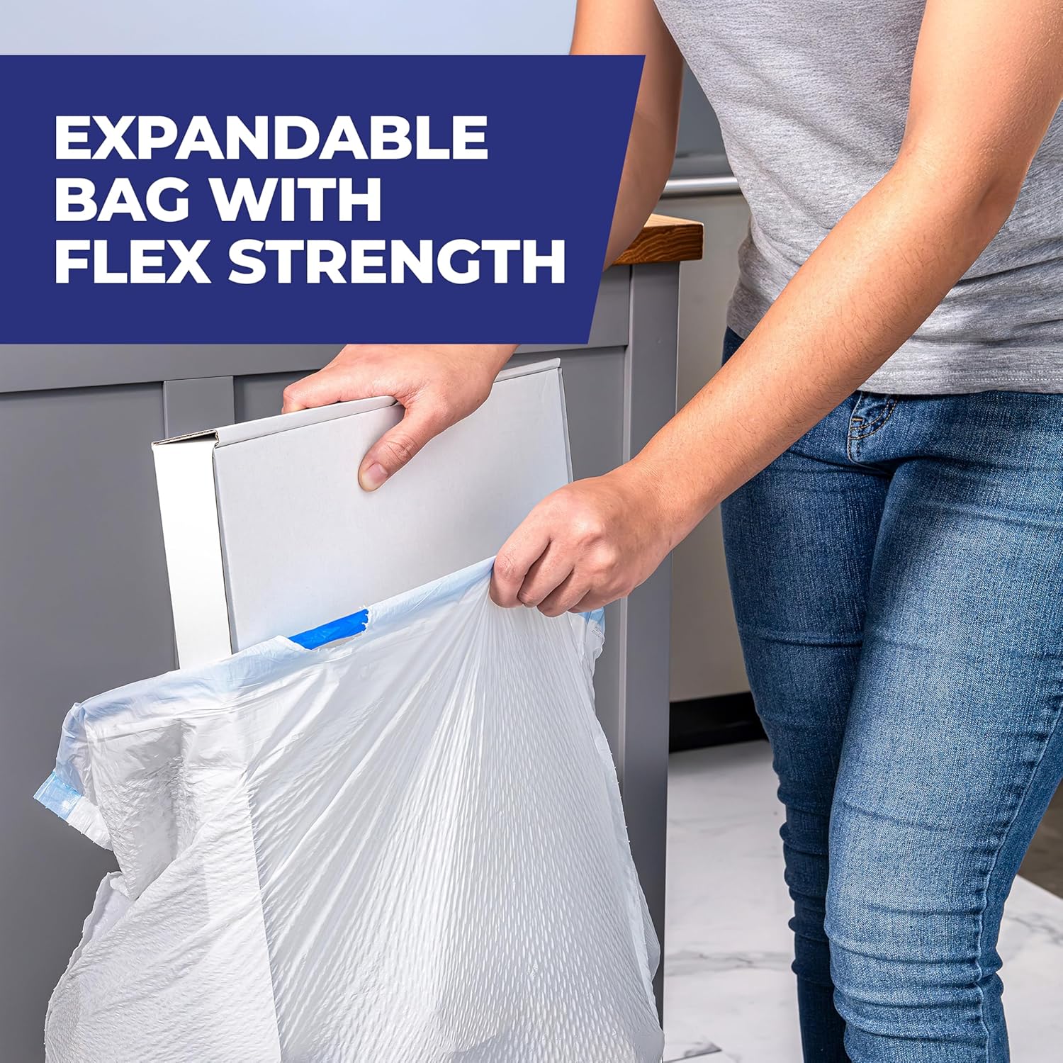Hefty Ultra Strong 13 Gallon Trash Bags, Tall Kitchen, Drawstring Closure, Odor Control, White, Lavender, Sweet Vanilla, 80 Count - Image 6
