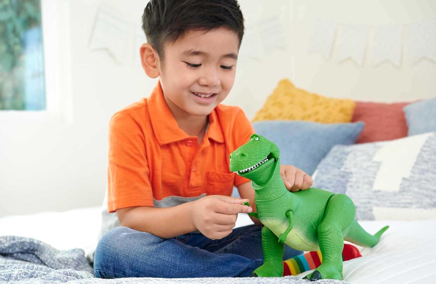 Mattel Disney Pixar Toy Story Toys, Moving & Talking Rex Dinosaur Figure, Roarin’ Laughs, 10.8 Inches Tall with 40 Phrases and Mouth & Arm Motion, Kids Gift (Amazon Exclusive) - Image 2