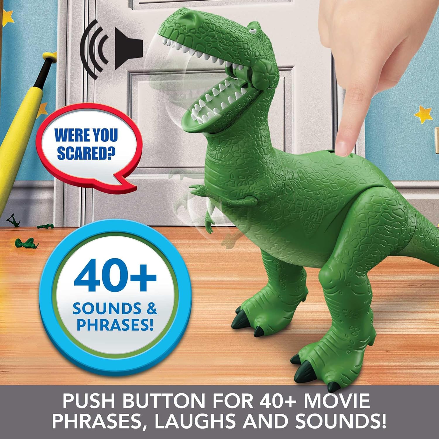 Mattel Disney Pixar Toy Story Toys, Moving & Talking Rex Dinosaur Figure, Roarin’ Laughs, 10.8 Inches Tall with 40 Phrases and Mouth & Arm Motion, Kids Gift (Amazon Exclusive) - Image 3