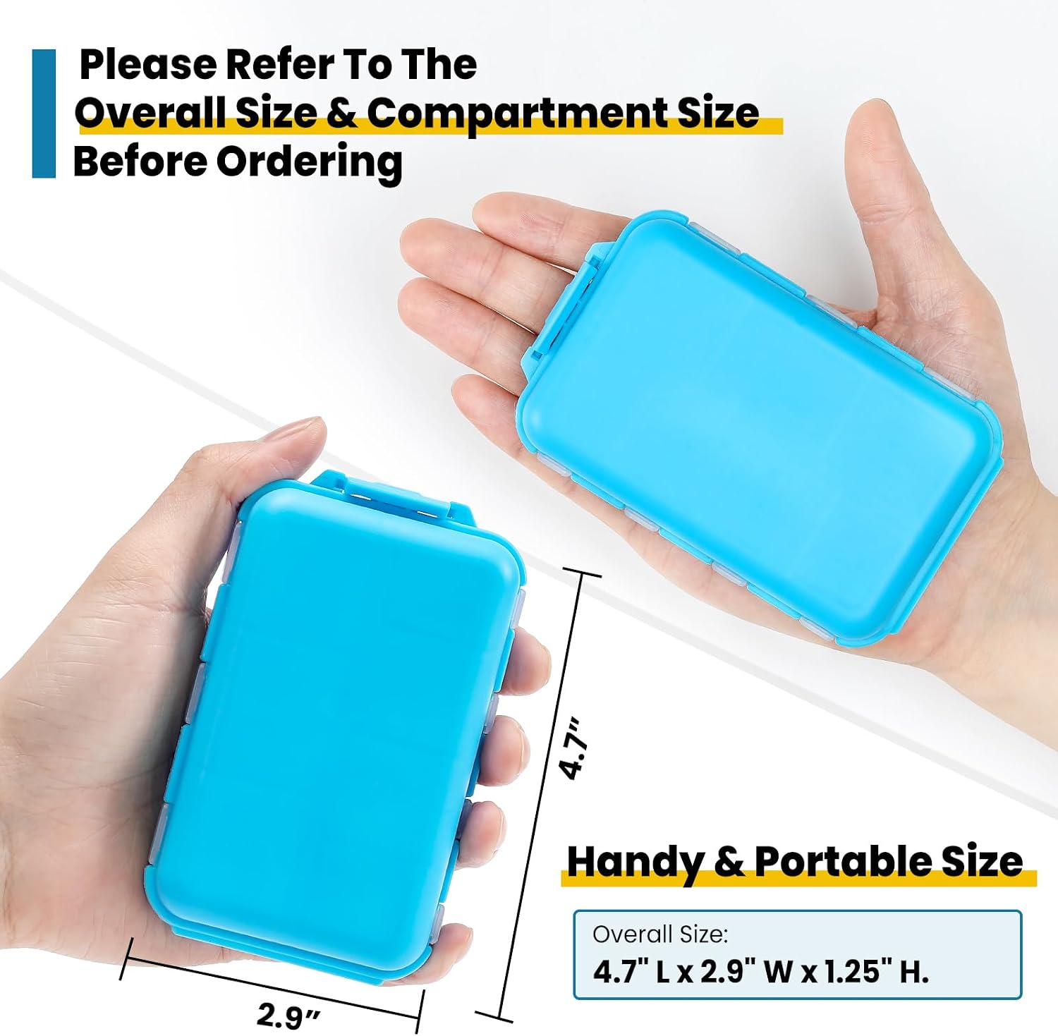 14 GRIDS Travel Pill Organizer Box with Labels - Travel Medicine Case Kit - Pocket Daily Pharmacy Container - Travel Medication Holder Dispenser for Fish Oil Vitamin Supplement Storage - Blue - Image 3