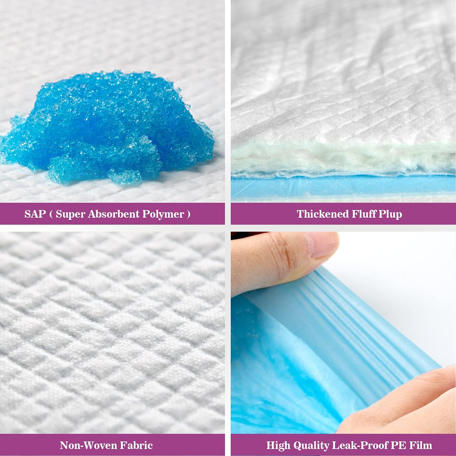 IMMCUTE Large Dog Pee Pads 28"x30"-50 Count | Large Puppy Pee Training Pads Super Absorbent & Leak-Proof | Disposable Pet Piddle and Potty Pads for Puppies | Dogs | Doggie - Image 5