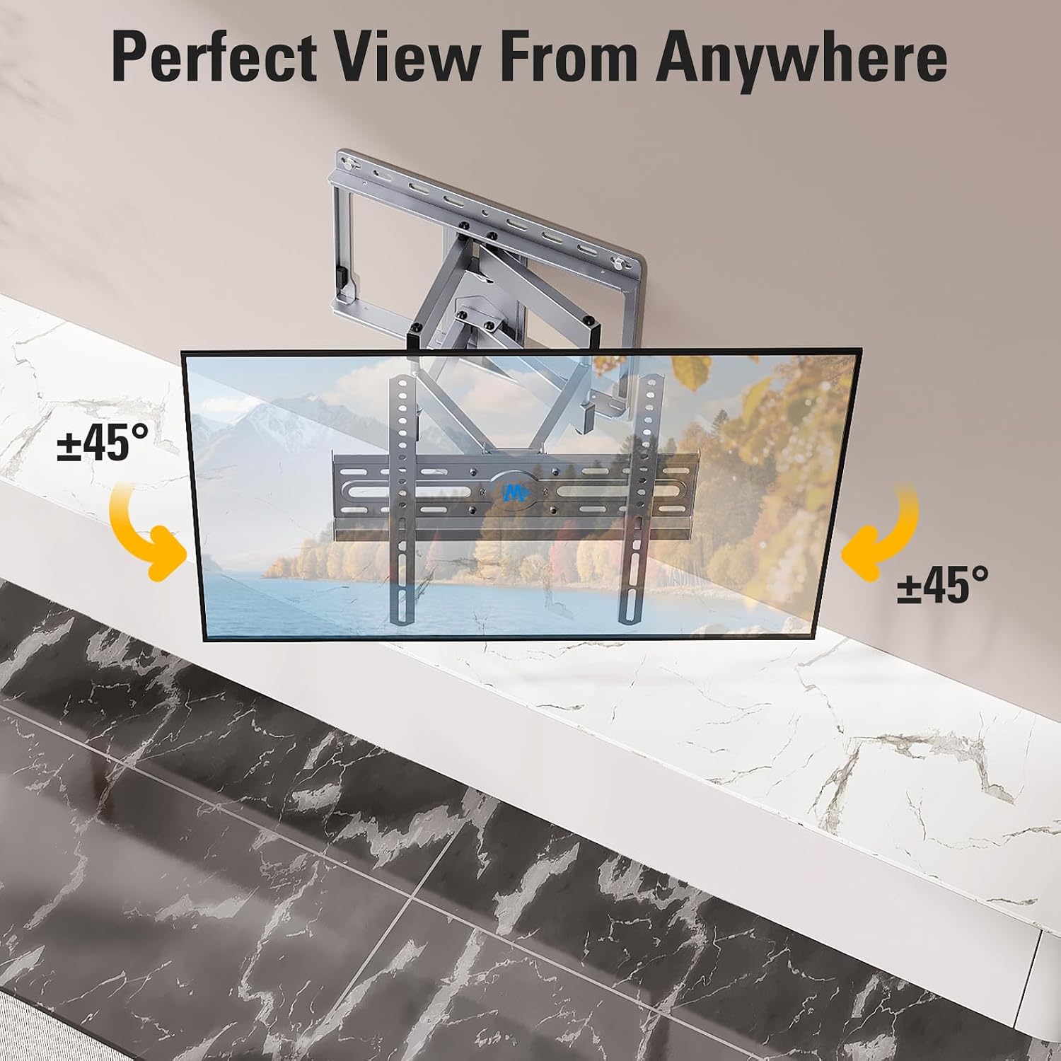 Mounting Dream Full Motion TV Wall Mount for 32-65 Inch TVs up to 132lbs | TV Mount with Swivel and Tilt, TV Bracket with Articulating Dual Arms, Fits 16inch Studs, Max VESA 400X400 mm, MD2581 - Image 4