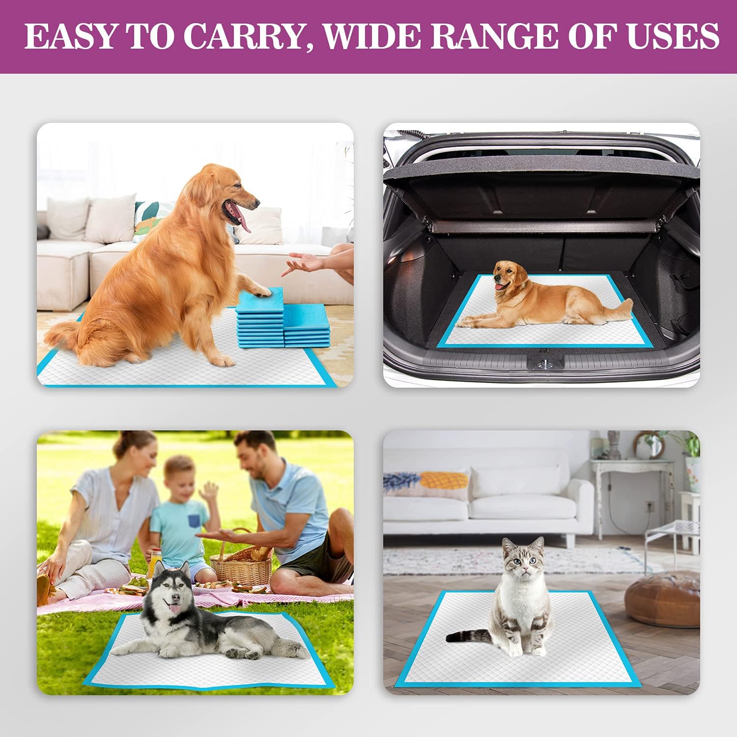 IMMCUTE Large Dog Pee Pads 28"x30"-50 Count | Large Puppy Pee Training Pads Super Absorbent & Leak-Proof | Disposable Pet Piddle and Potty Pads for Puppies | Dogs | Doggie - Image 8