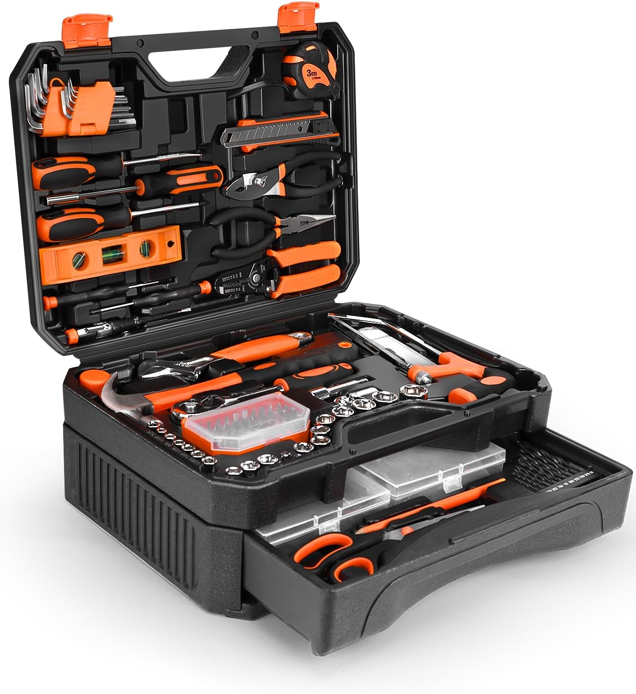 328 Pieces Home Tool Kit & Storage Case - General Household Hand Tool Set with Detachable Drawer for Easy Organization, Perfect for DIY Repairs, Home Maintenance - Image 9