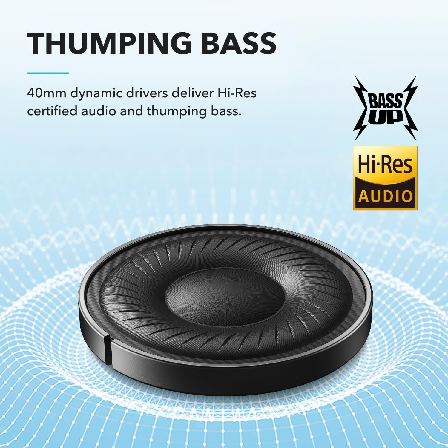 Soundcore by Anker Q20i Hybrid Active Noise Cancelling Headphones, Black | Over-Ear, Bluetooth, 40H ANC Playtime, Hi-Res Audio, Big Bass, Transparency Mode, Customize via App, Travel, Home, Office - Image 3