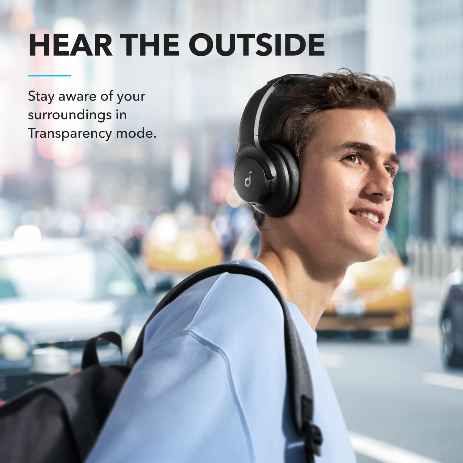 Soundcore by Anker Q20i Hybrid Active Noise Cancelling Headphones, Black | Over-Ear, Bluetooth, 40H ANC Playtime, Hi-Res Audio, Big Bass, Transparency Mode, Customize via App, Travel, Home, Office - Image 6