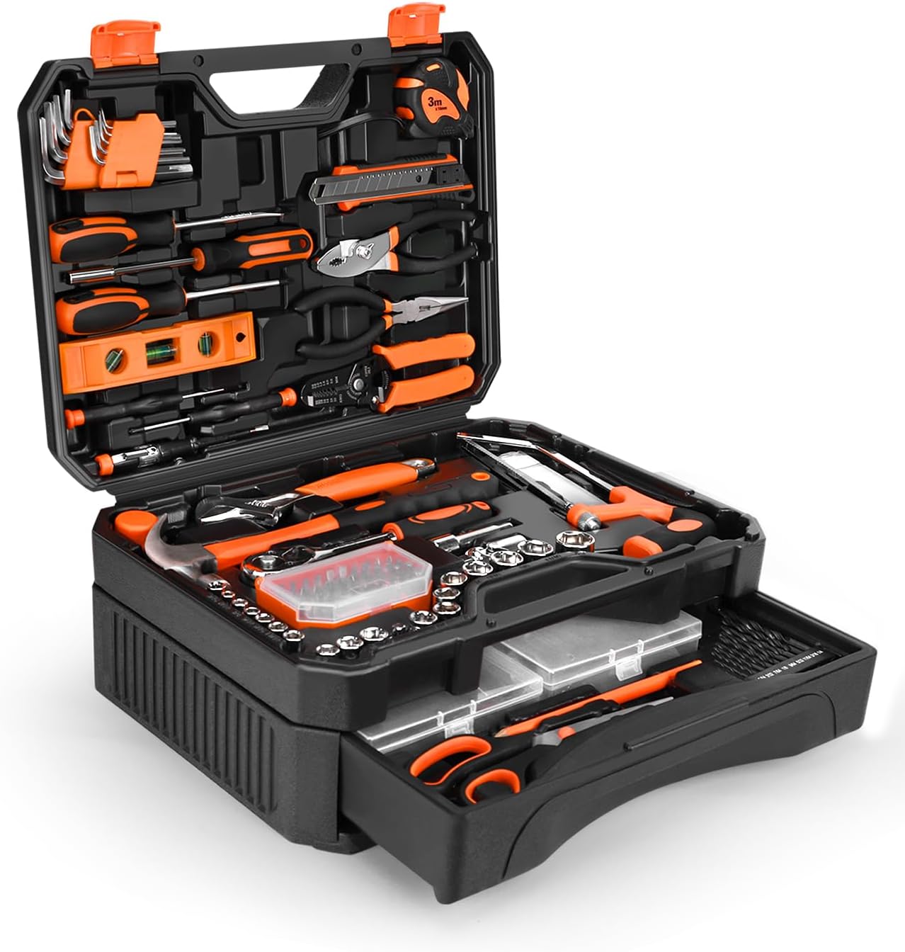 328 Pieces Home Tool Kit & Storage Case - General Household Hand Tool Set with Detachable Drawer for Easy Organization, Perfect for DIY Repairs, Home Maintenance