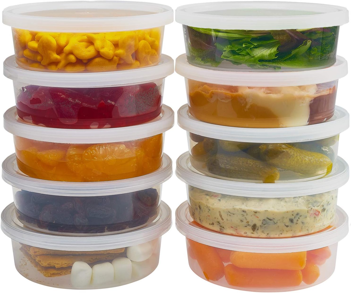 DuraHome - Deli Containers with Lids Leakproof - 40 Pack BPA-Free Plastic Microwavable Clear Food Storage Container Premium Heavy-Duty Quality, Freezer & Dishwasher Safe (8 oz.)