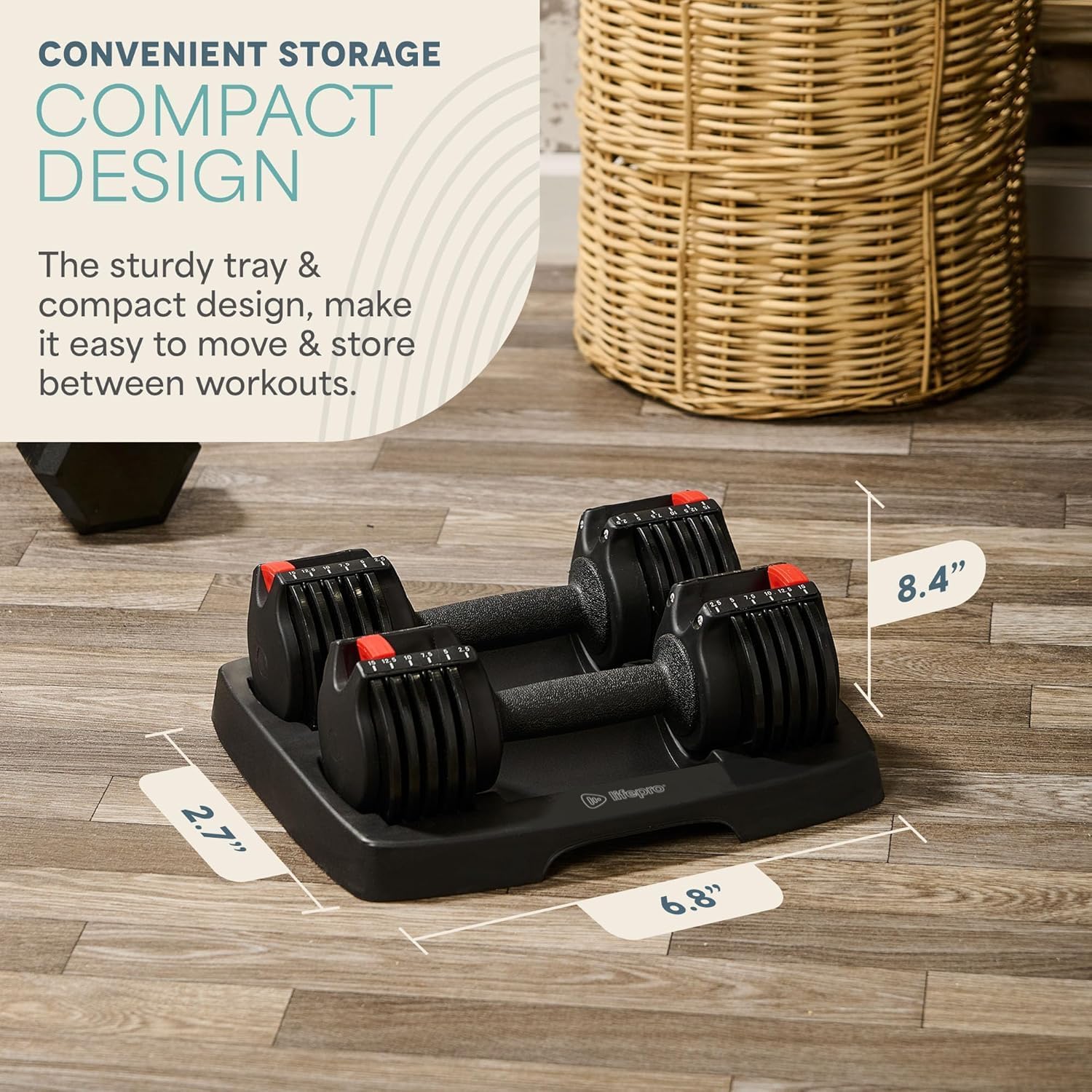 Lifepro Adjustable Dumbbells & Weights for Home Gym, Quick-Adjust | Choose from 2-55 lb adjustable weights in single, pair, or 3-in-1 options for customizable home strength training. - Image 5