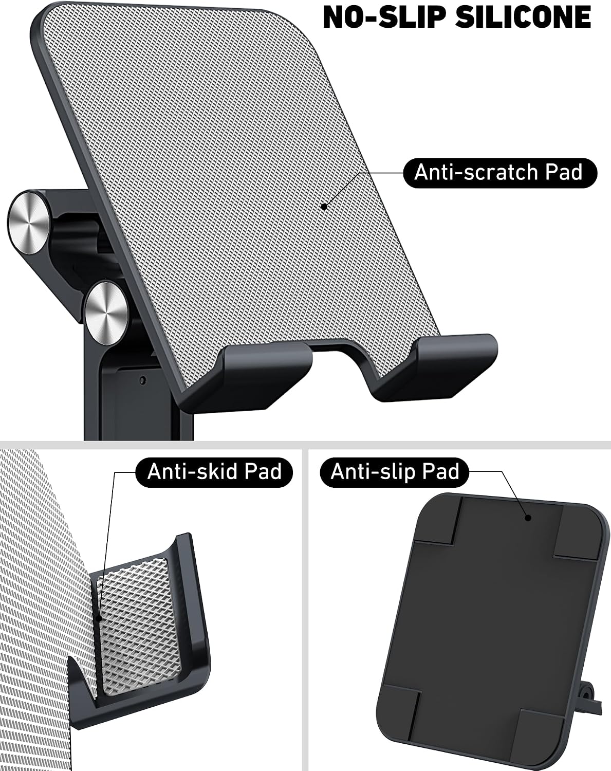 iPad Stand for Desk - Adjustable Foldable Tablet Stand Holder for iPad Accessories Display Stand PC Office Accessories, Black - Image 4