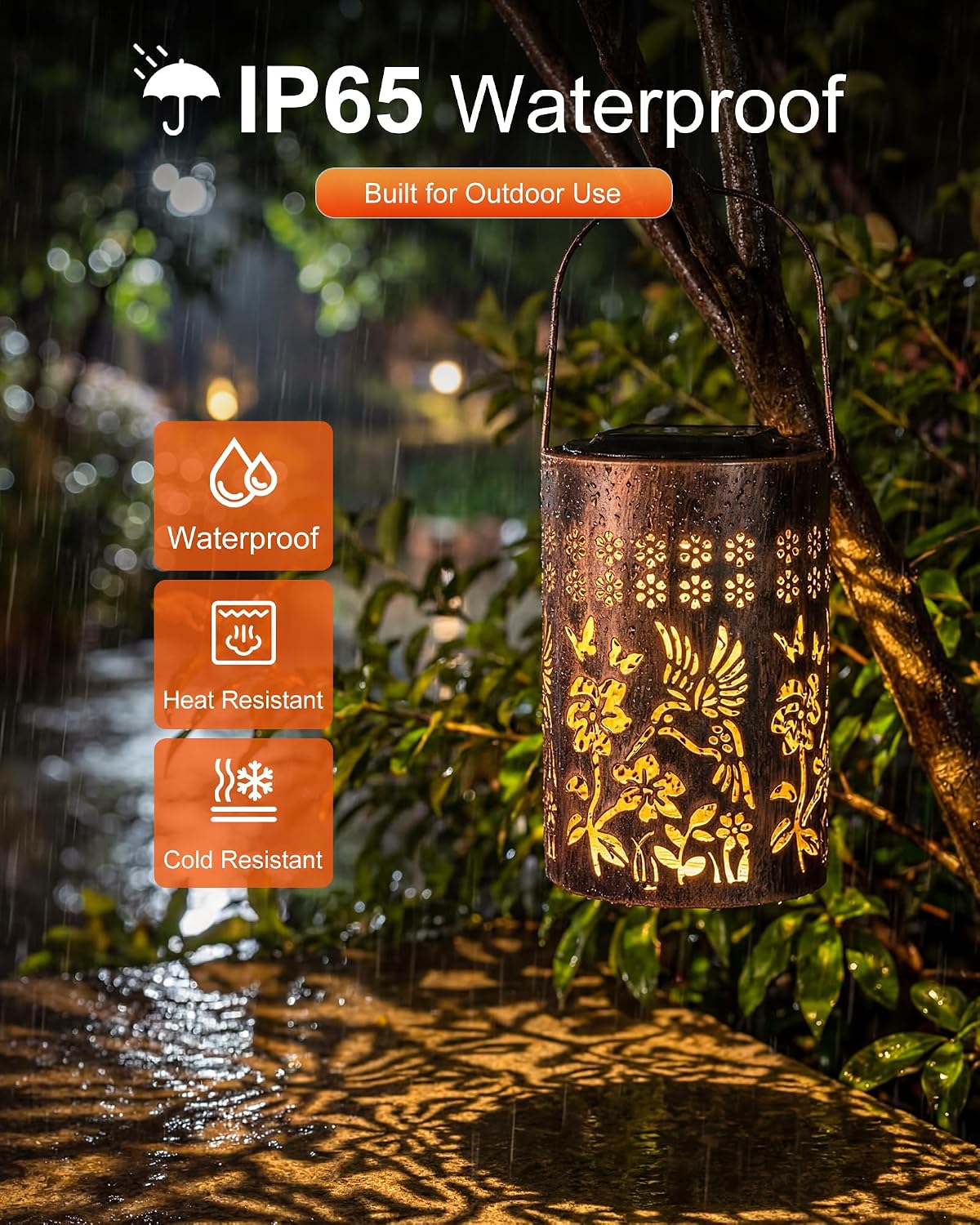 Solar Lanterns Outdoor Waterproof, Mothers Day Gifts for Mom, Hummingbird Garden Decor Gift for Women or Grandma, Hanging or Tabletop Lantern for Patio, Porch and Backyard - Image 6