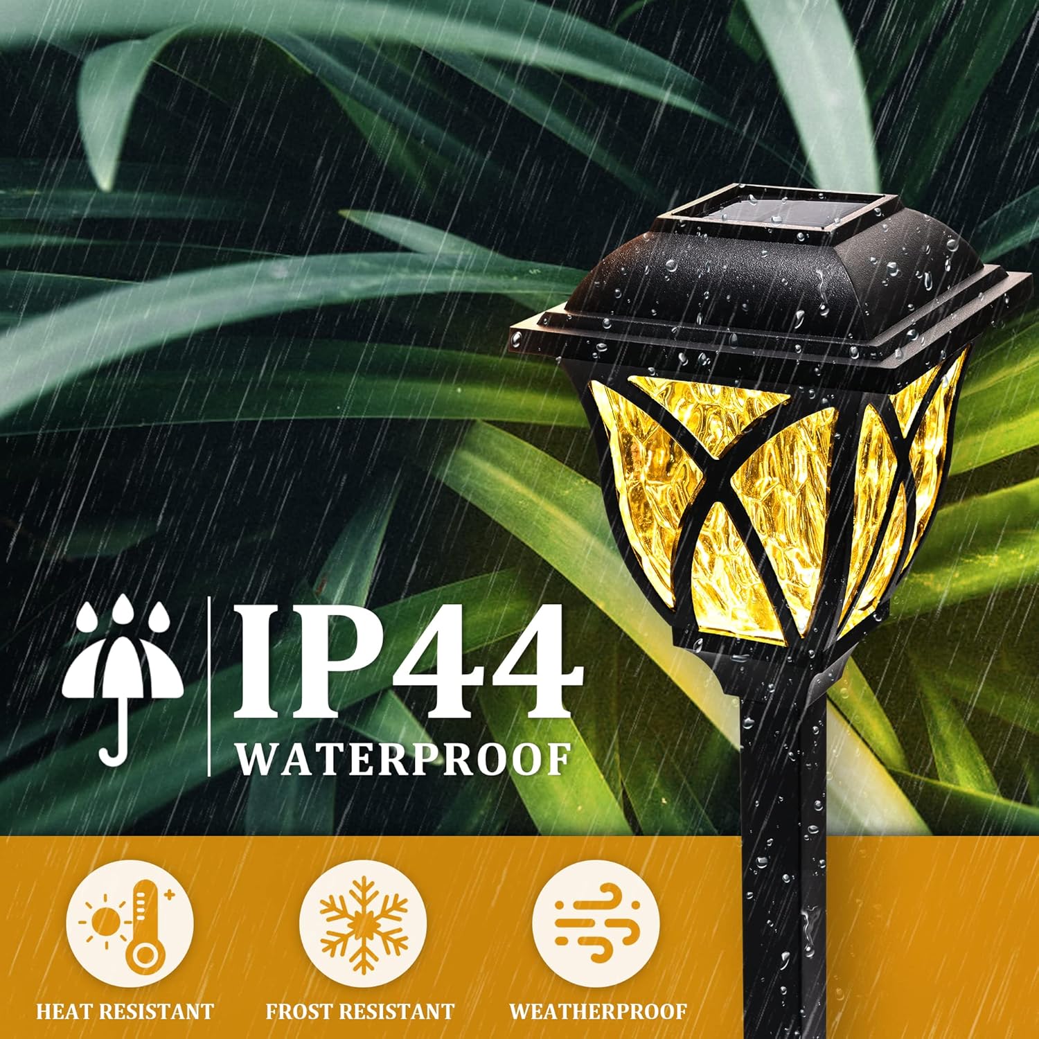 GIGALUMI 6 Pack Solar Lights Outdoor Waterproof, LED Solar Garden Lights | Outdoor Decorations, Garden Decor for Yard, Patio, Landscape, Planter, Walkway (Warm White) - Image 6