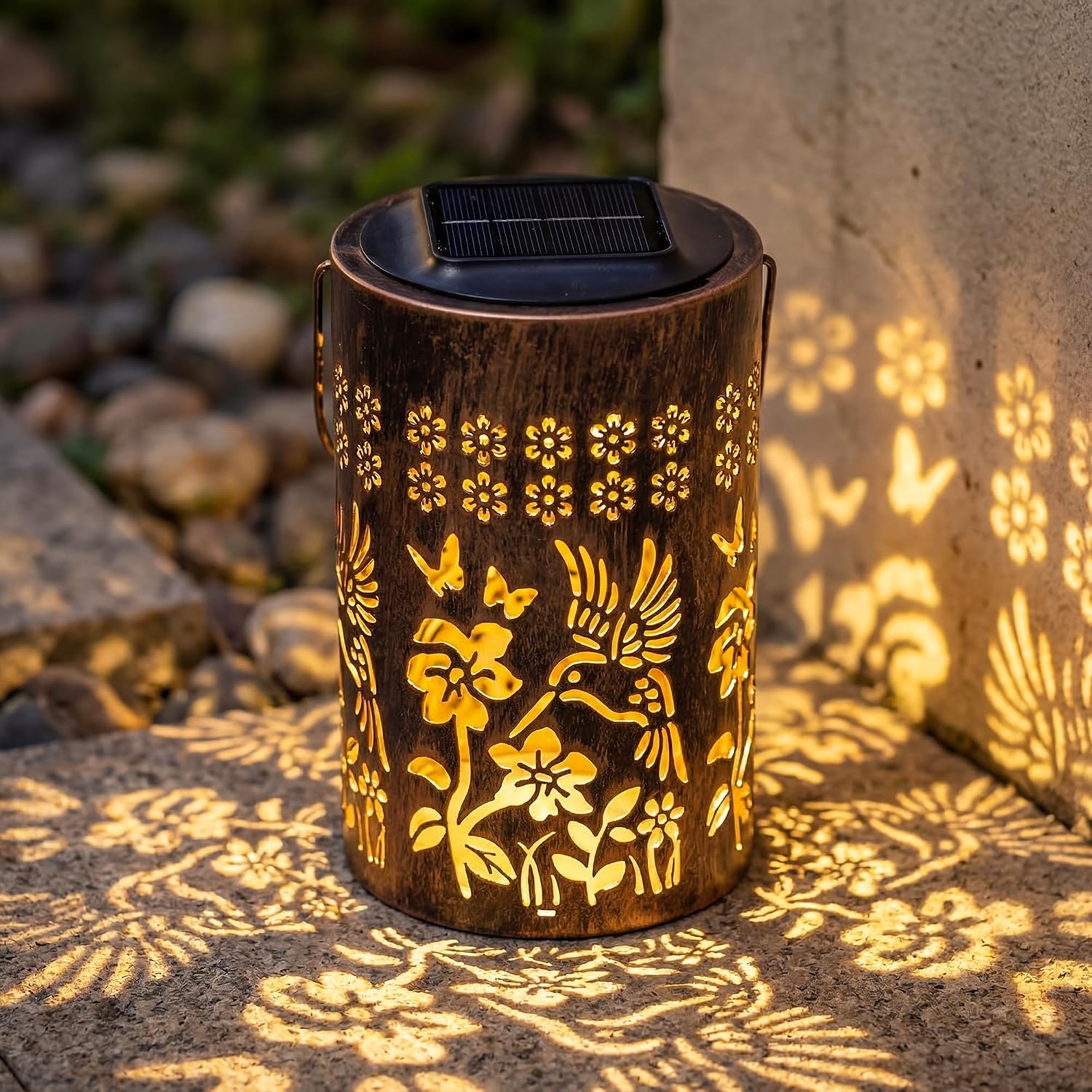 Solar Lanterns Outdoor Waterproof, Mothers Day Gifts for Mom, Hummingbird Garden Decor Gift for Women or Grandma, Hanging or Tabletop Lantern for Patio, Porch and Backyard